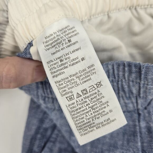 NWT J Crew Linen Blend Dock Short Teal White Mens Small - Picture 6 of 7